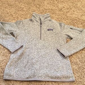 Patagonia Light Gray Quarter-Zip Fleece
